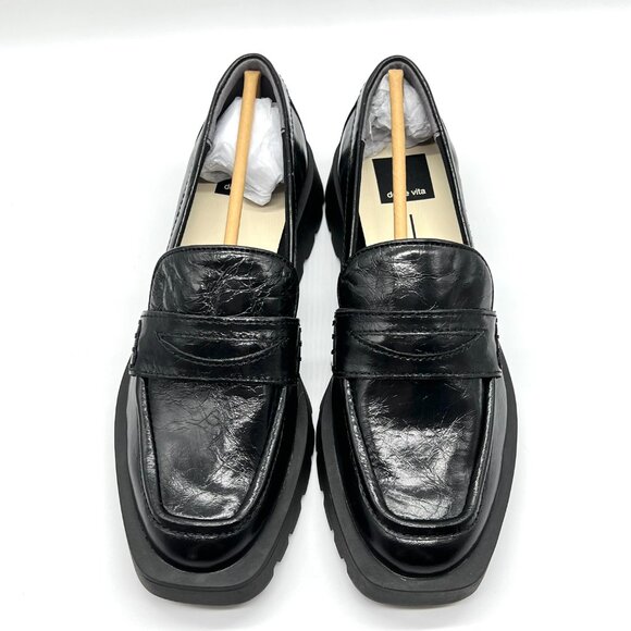 Dolce Vita Womens Size 6.5‎ Elias Black Leather Slip On Loafers Shoes - Picture 3 of 13